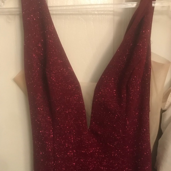 Jovani sparkly Wine Red maroon prom dress - Picture 3 of 4